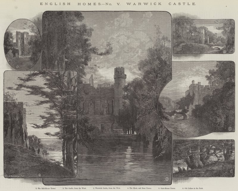 Angielskie domy, zamek Warwick autorstwa Charles Auguste Loye