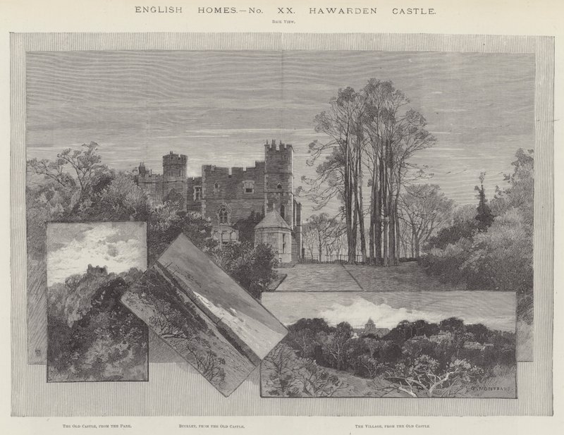 Zamek Hawarden autorstwa Charles Auguste Loye