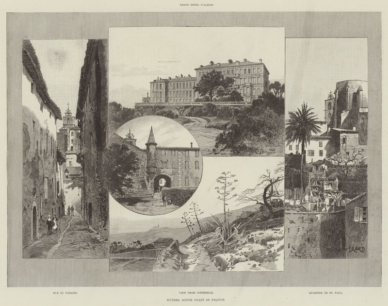 Hyeres, południowe wybrzeże Francji autorstwa Charles Auguste Loye