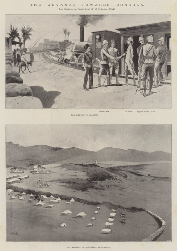 Natarcie w kierunku Dongoli autorstwa Charles Auguste Loye
