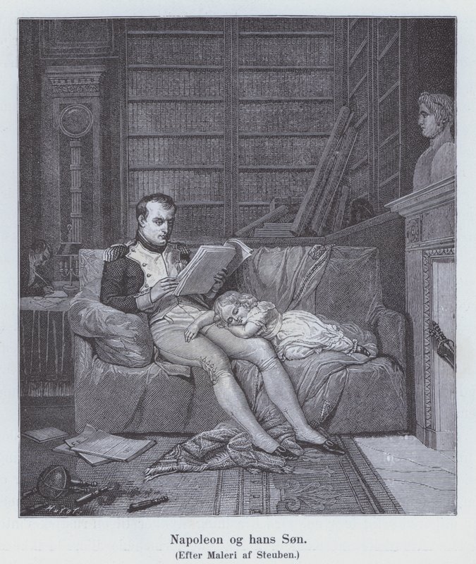 Napoleon I i jego syn (lito) autorstwa Charles Auguste Steuben