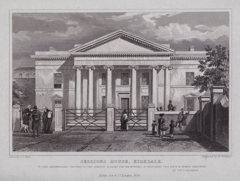 Dom Sesji, Kirkdale (grawerowanie) autorstwa Charles Claude Pyne