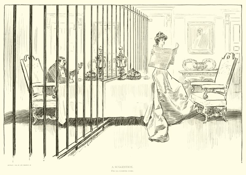 Ilustracja do drabiny społecznej autorstwa Charles Dana Gibson