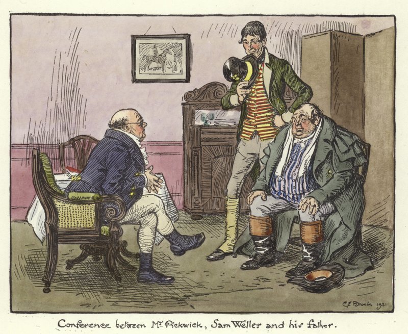 Ilustracja do dokumentów Pickwicka autorstwa Charles Edmund Brock