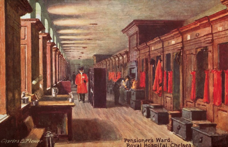 Oddział dla emerytów, Szpital Królewski, Chelsea autorstwa Charles Edwin Flower