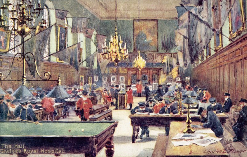 The Hall, Chelsea Royal Hospital, Londyn autorstwa Charles Edwin Flower