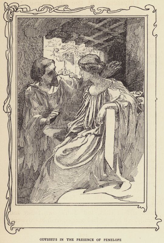 Odyseusz w obecności Penelopy autorstwa Sir John Charles Robinson