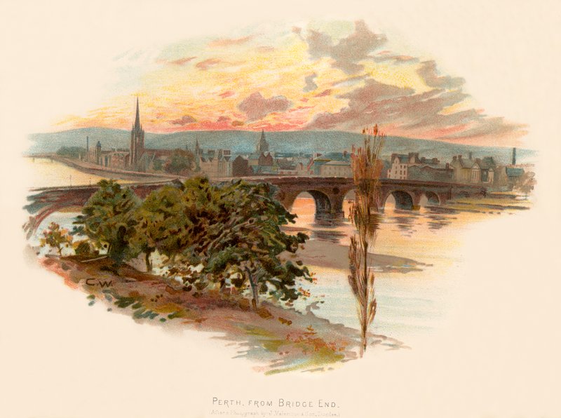Perth, od końca mostu autorstwa Charles Wilkinson