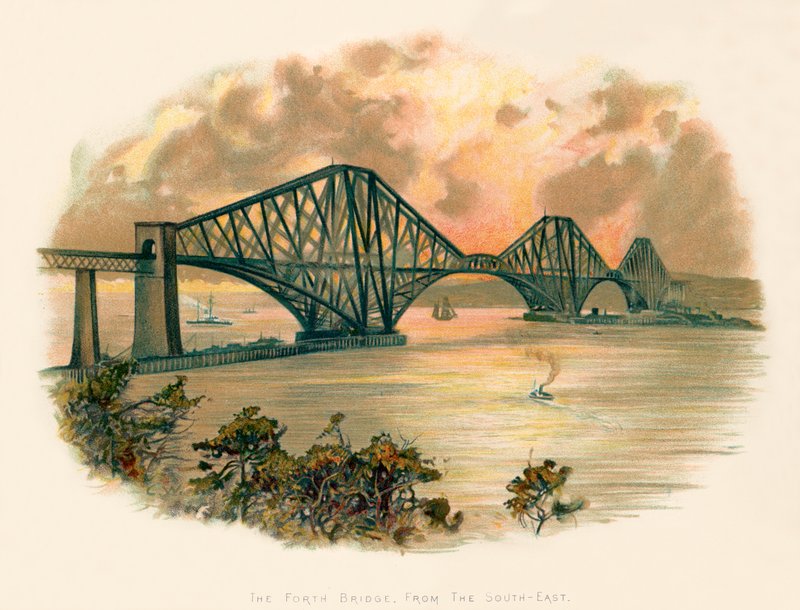 Most Forth, od południowego wschodu autorstwa Charles Wilkinson