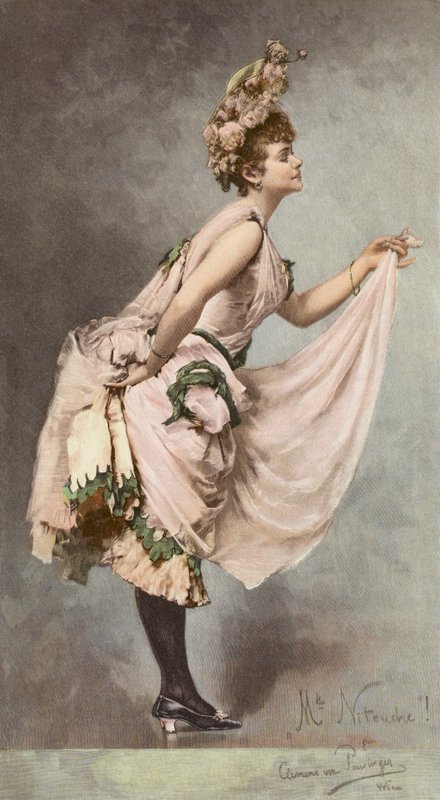 Mlle Nitouche (kolorowa litografia) autorstwa Clemens von Pausinger