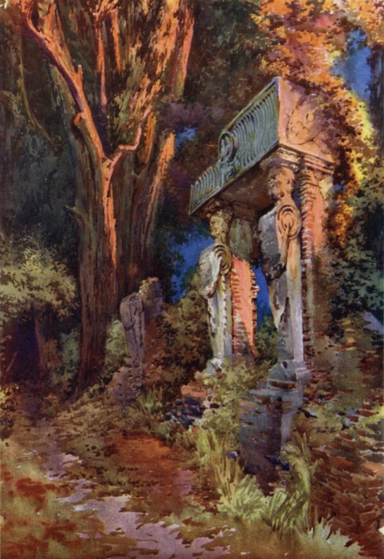 Kariatydy w Villa Ginnetti, Velletri autorstwa Commendator Formilli