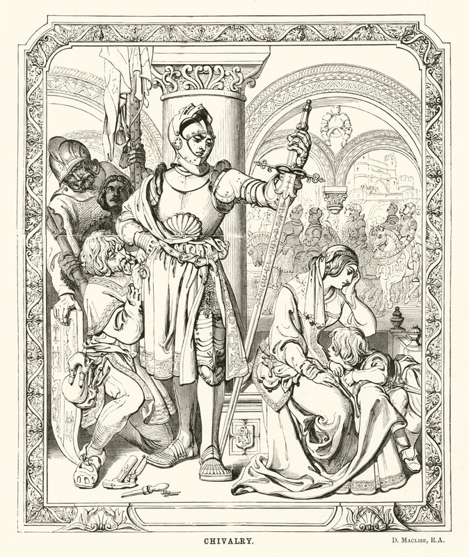 Rycerstwo (grawerowanie) autorstwa Daniel (after) Maclise