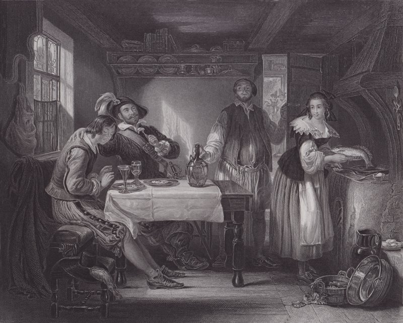 Gil Blas w Pennaflor (grawerowanie) autorstwa Daniel (after) Maclise