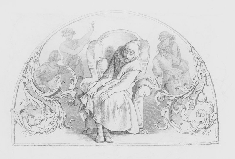 Szekspir, ostatnia scena ze wszystkich (grawerowanie) autorstwa Daniel (after) Maclise