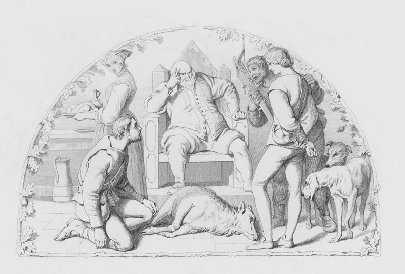 Szekspir, Sprawiedliwość (rycina) autorstwa Daniel (after) Maclise