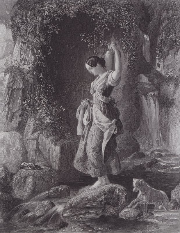 Nimfa Wodospadu (rycina) autorstwa Daniel (after) Maclise