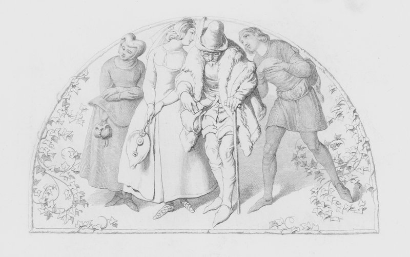 Szekspir, chudy i pantofelek? d Pantaloon autorstwa Daniel Maclise