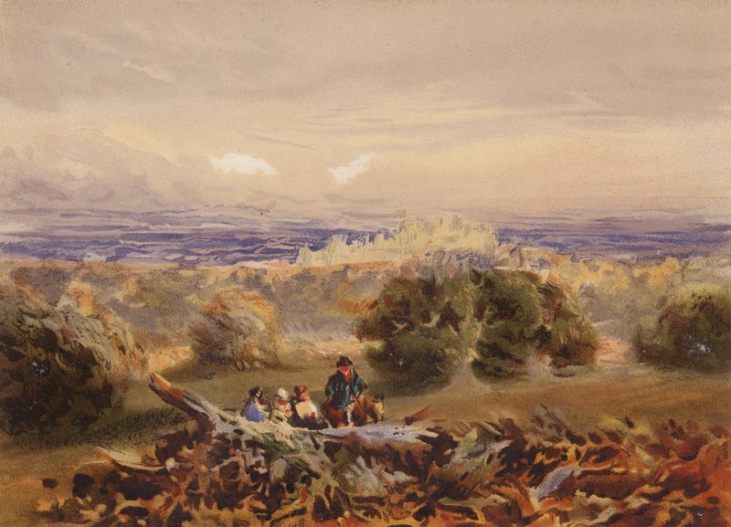 Zamek Windsor (kolorowa litografia) autorstwa David (after) Cox