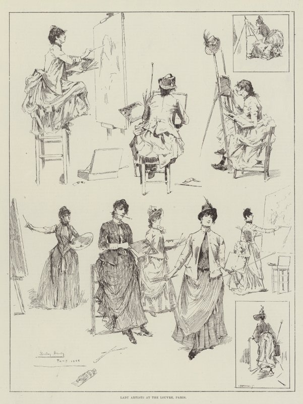 Lady Artists w Luwrze, Paryż autorstwa David Hardy
