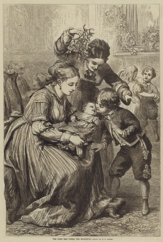Pierwszy pocałunek pod jemiołą autorstwa David Henry Friston