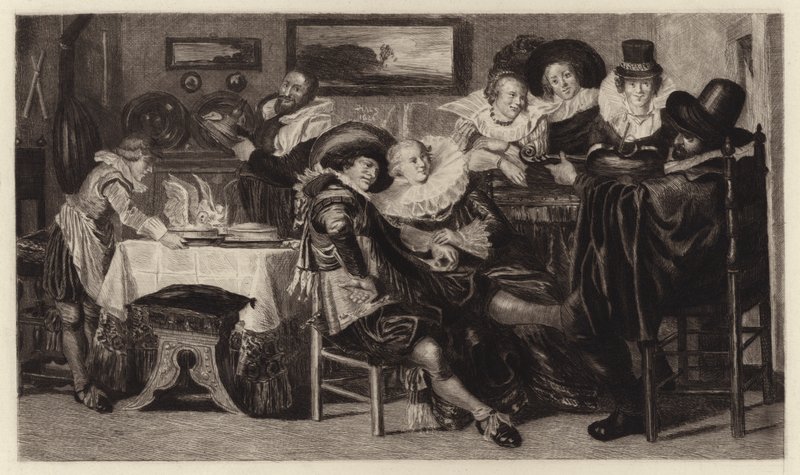 Posiłek (grawerunek) autorstwa Dirck Hals