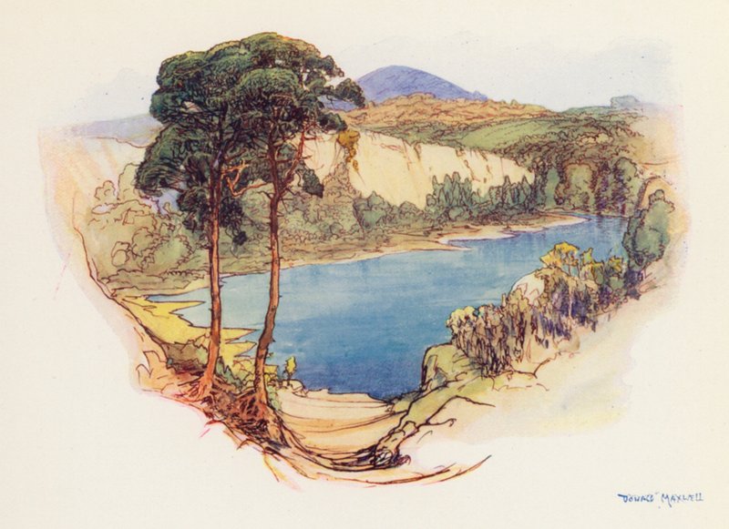 The Blue Pool, Purbeck (kolorowa litografia) autorstwa Donald (after) Maxwell