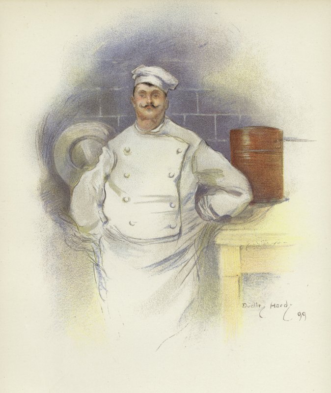 Szef Kuchni w Hotelu Savoy autorstwa Dudley Hardy