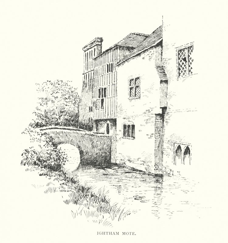 Ightham Mote (litografia) autorstwa Duncan Moul