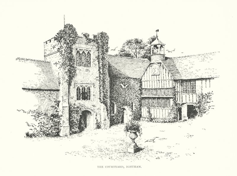 The Courtyard, Ightham (litografia) autorstwa Duncan Moul