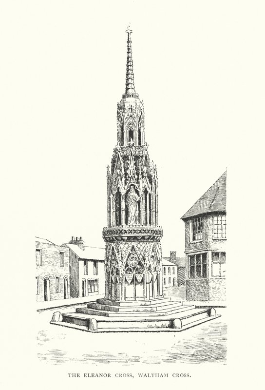 The Eleanor Cross, Waltham Cross (litografia) autorstwa Duncan Moul
