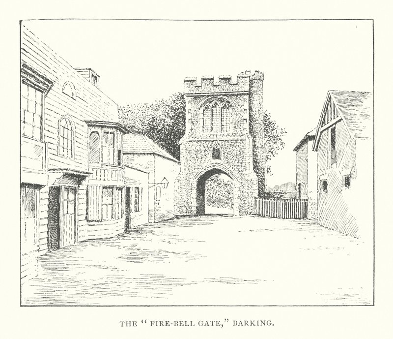 "Fire-Bell Gate", Barking (litografia) autorstwa Duncan Moul