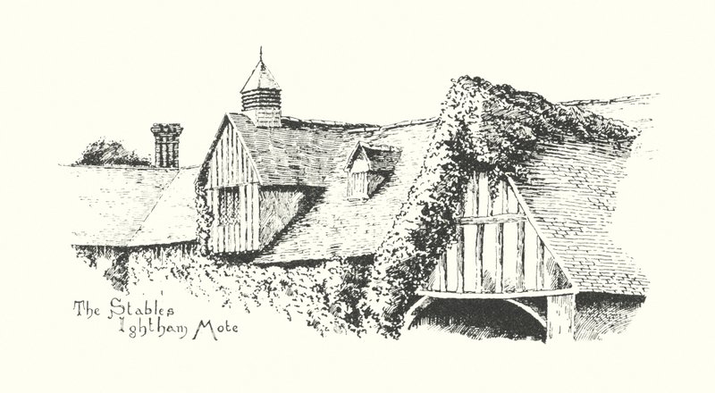 The Stables, Ightham Mote (litografia) autorstwa Duncan Moul