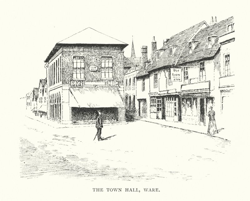 The Town Hall, Ware (litografia) autorstwa Duncan Moul