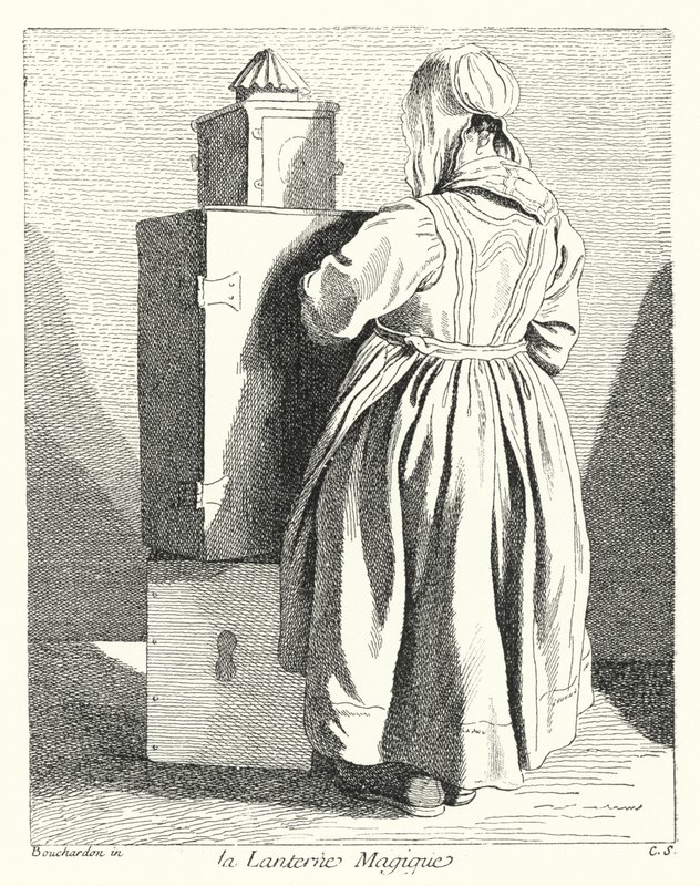 Magiczna Latarnia (grawerowanie) autorstwa Edmé (after) Bouchardon