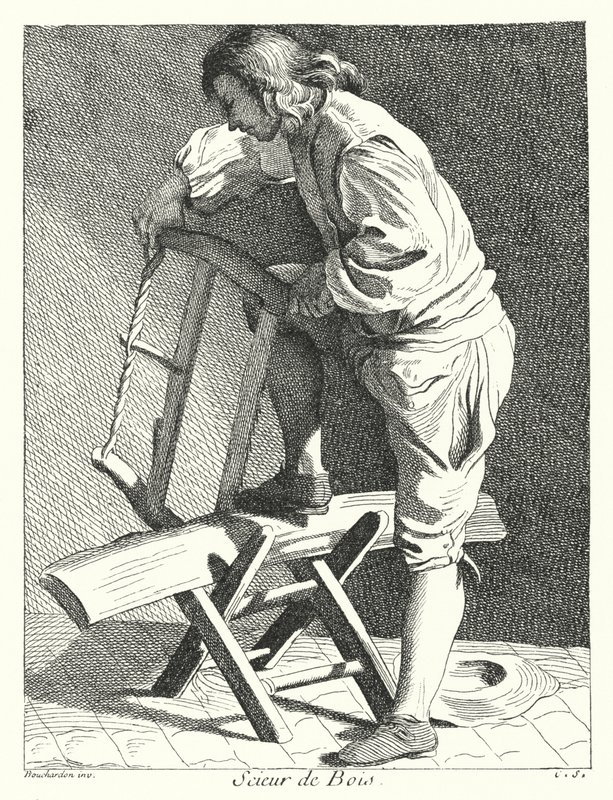 Drewno Sawyer (grawerowanie) autorstwa Edmé (after) Bouchardon