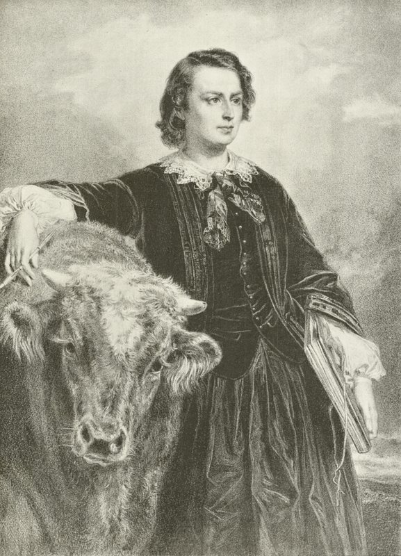 Rosa Bonheur, francuska artystka (rycina) autorstwa Edouard Louis Dubufe