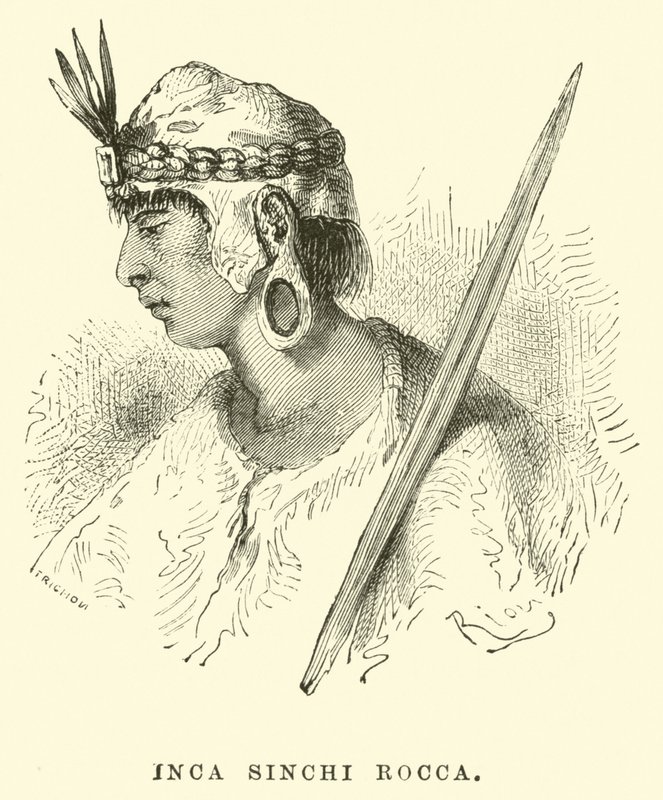 Inków Sinchi Rocca autorstwa Edouard Riou
