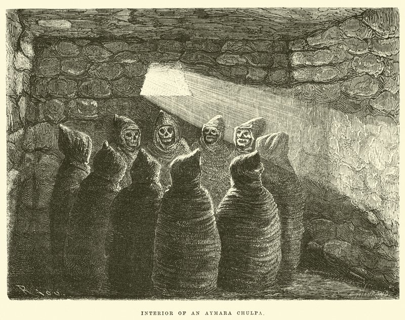 Wnętrze Ajmara Chulpa autorstwa Edouard Riou
