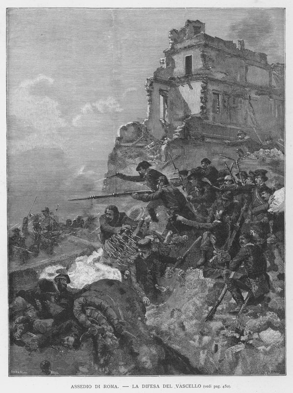 Oblężenie Rzymu (grafika) autorstwa Edouardo Matania