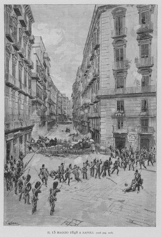 15 maja 1848 w Neapolu (rytowanie) autorstwa Edouardo Matania