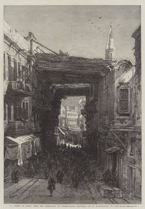 Ulica w Kairze autorstwa Eduard Hildebrandt