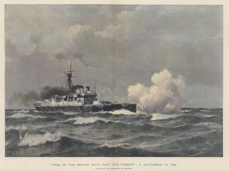 Pancernik z 1893 r. autorstwa Eduardo de Martino