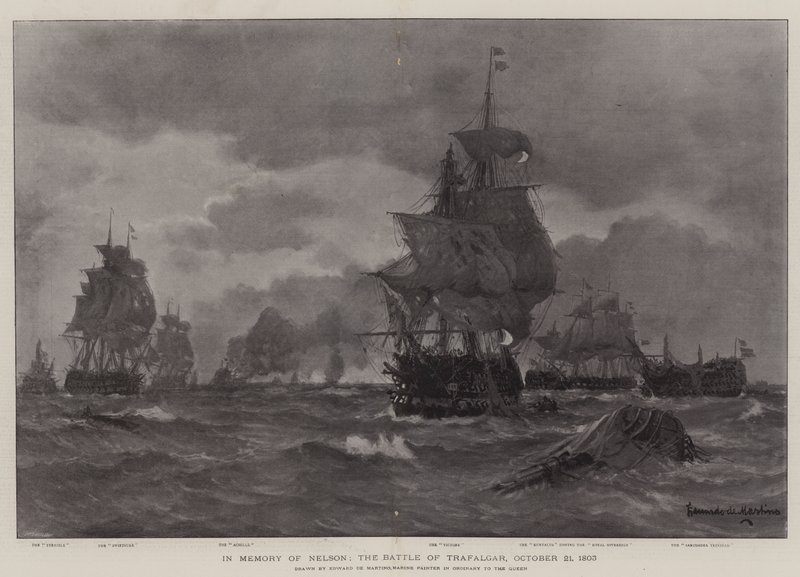 Pamięci Nelsona, bitwa pod Trafalgarem, 21 października 1803 r autorstwa Eduardo de Martino