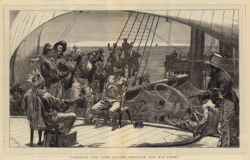 Przekraczając linię, ojciec Neptun i jego dwór autorstwa Edward John Gregory