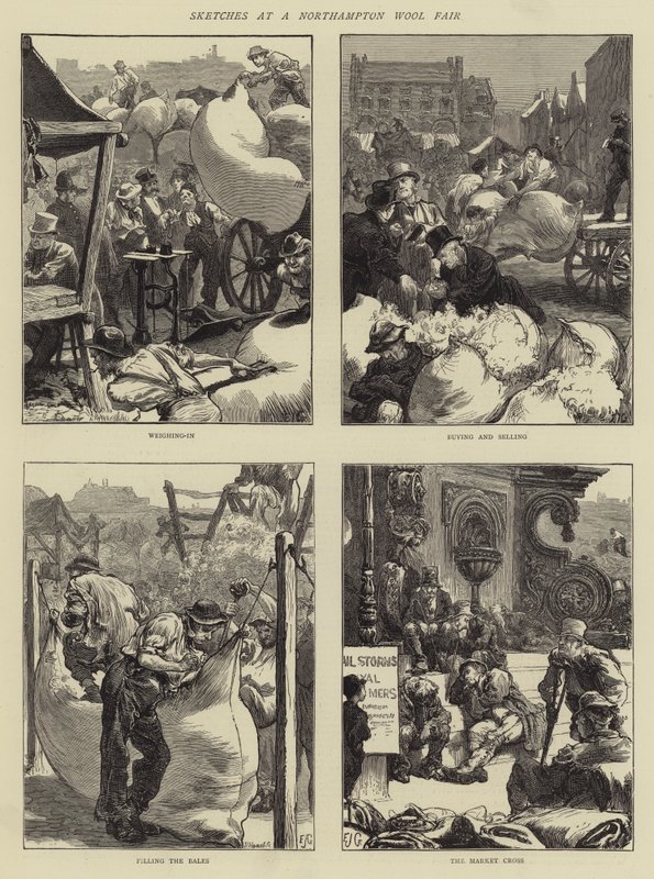 Szkice na targach wełny w Northampton autorstwa Edward John Gregory