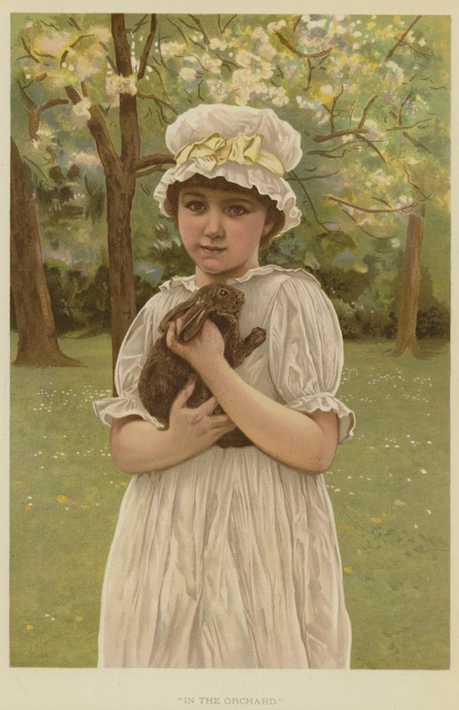 W sadzie (chromolitho) autorstwa Edward Killingworth Johnson