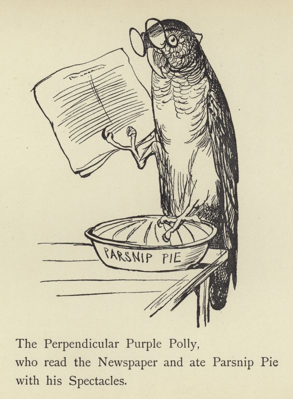 Prostopadła fioletowa Polly autorstwa Edward Lear