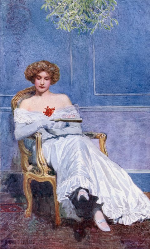 Pod jemiołą (kolor lito) autorstwa Edward Charles Clifford