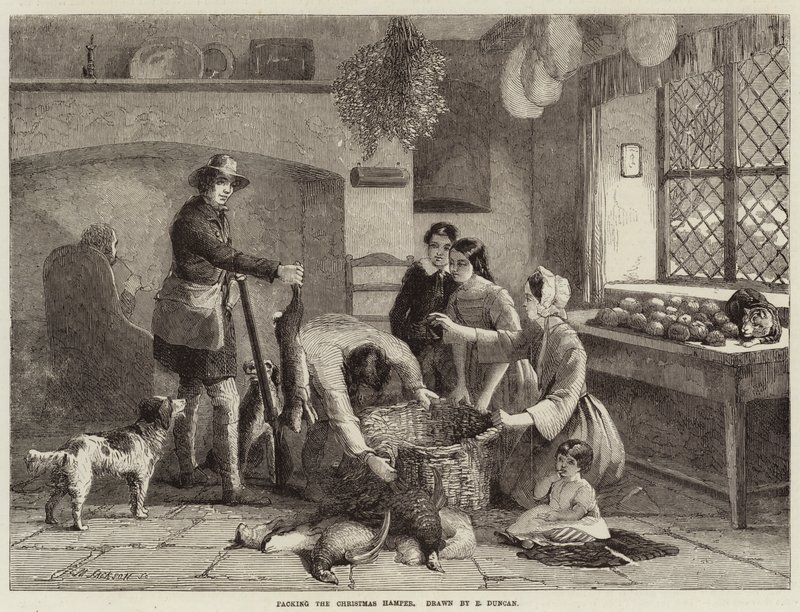 Pakowanie świątecznego kosza autorstwa Edward Duncan