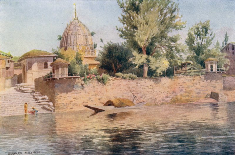 Świątynia hinduska, Srinagar autorstwa Edward Mary Joseph Molyneux